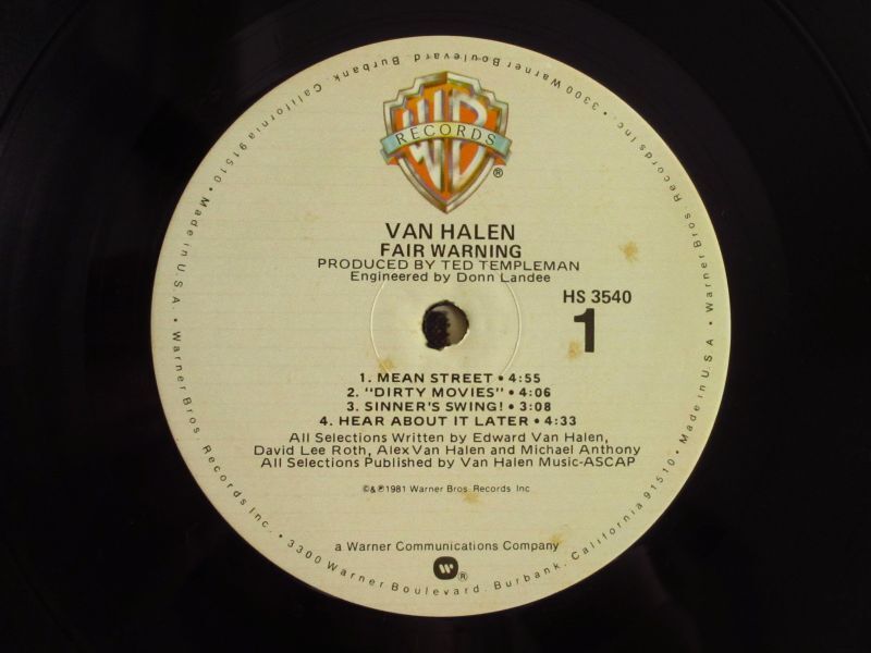 Van Halen / Fair Warning - Guitar Records